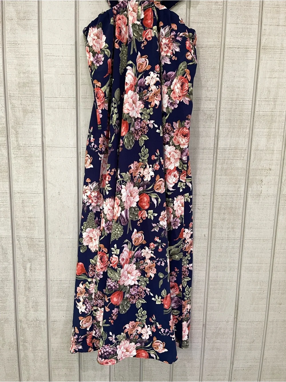Abercrombie Fitch Navy Floral Side Cutout Maxi Dress XS Wedding Guest